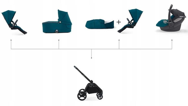 RECARO CELONA WÓZEK SPACEROWY RAMA PODWOZIE CZARNE