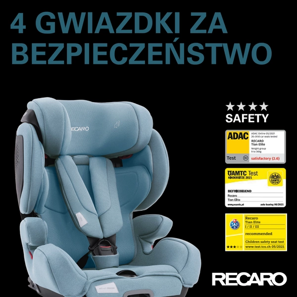 RECARO TIAN ELITE FOTELIK SAMOCHODOWY 9-36 Prime Frozen Blue